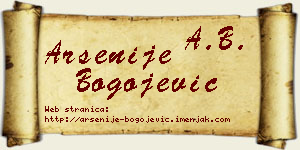 Arsenije Bogojević vizit kartica
